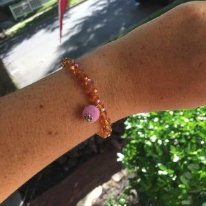Elastic Clemson pompom bracelet